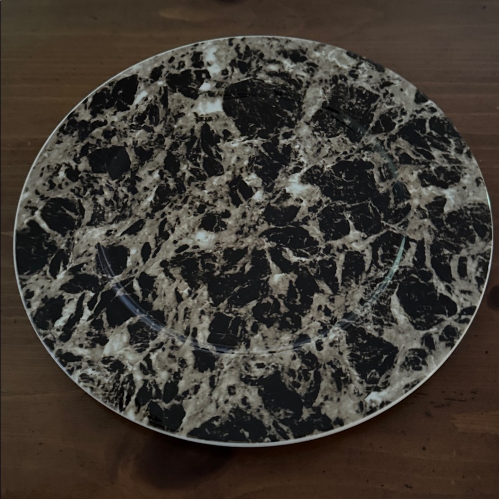 Villeroy & Boch Brown, Tan and White Marble Dinner Charger Plate Set of 6